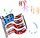 Flag and Fire Works